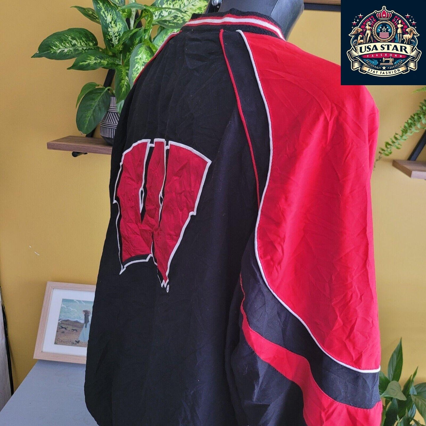 Vintage Wisconsin G-III APPAREL Badgers Windbreaker 2XL College  Lined V Neck - USASTARFASHION