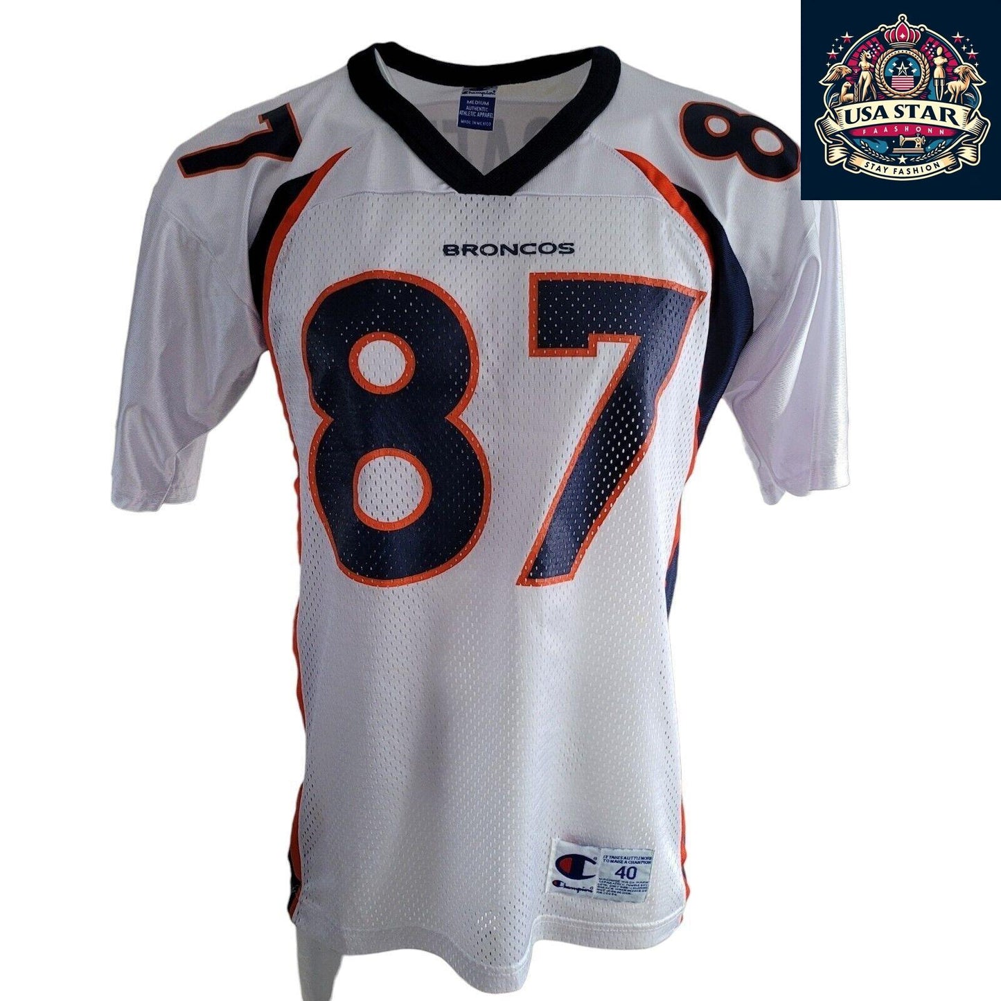 Vintage Champion Denver Broncos Jersey 87 McCaffrey Men’s S/M Sz 40 With Authentic Logo - USASTARFASHION