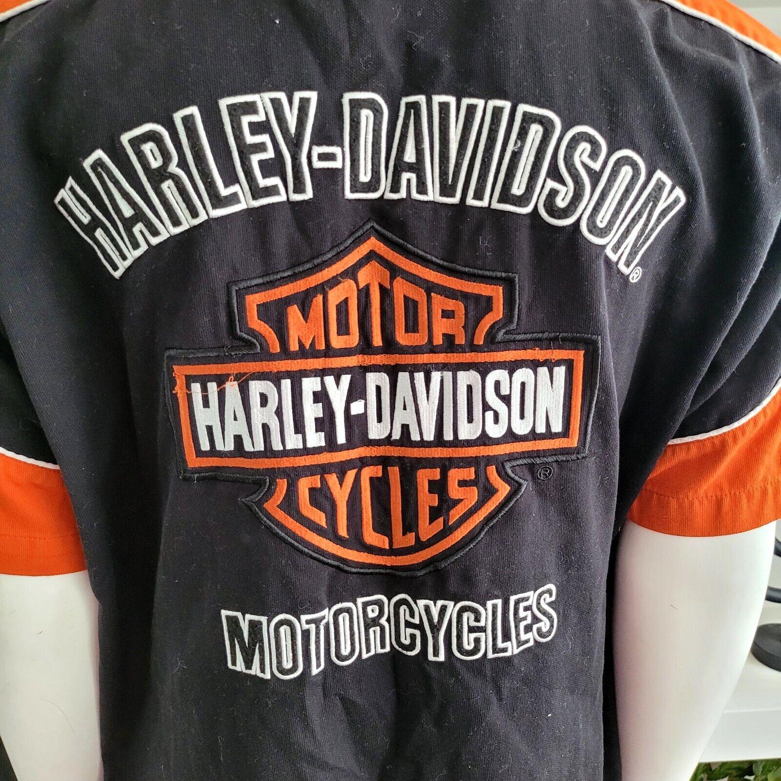 Genuine Harley Davidson XL Shirt with Stitched Logos - Great Condition-USASTARFASHION