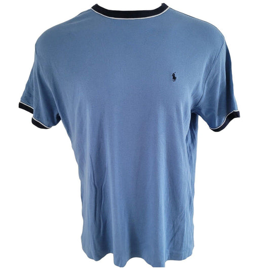POLO SPORT Ralph Lauren XL T-Shirt Crew Neck Cotton 100% Sky Blue Iconic Design - USASTARFASHION