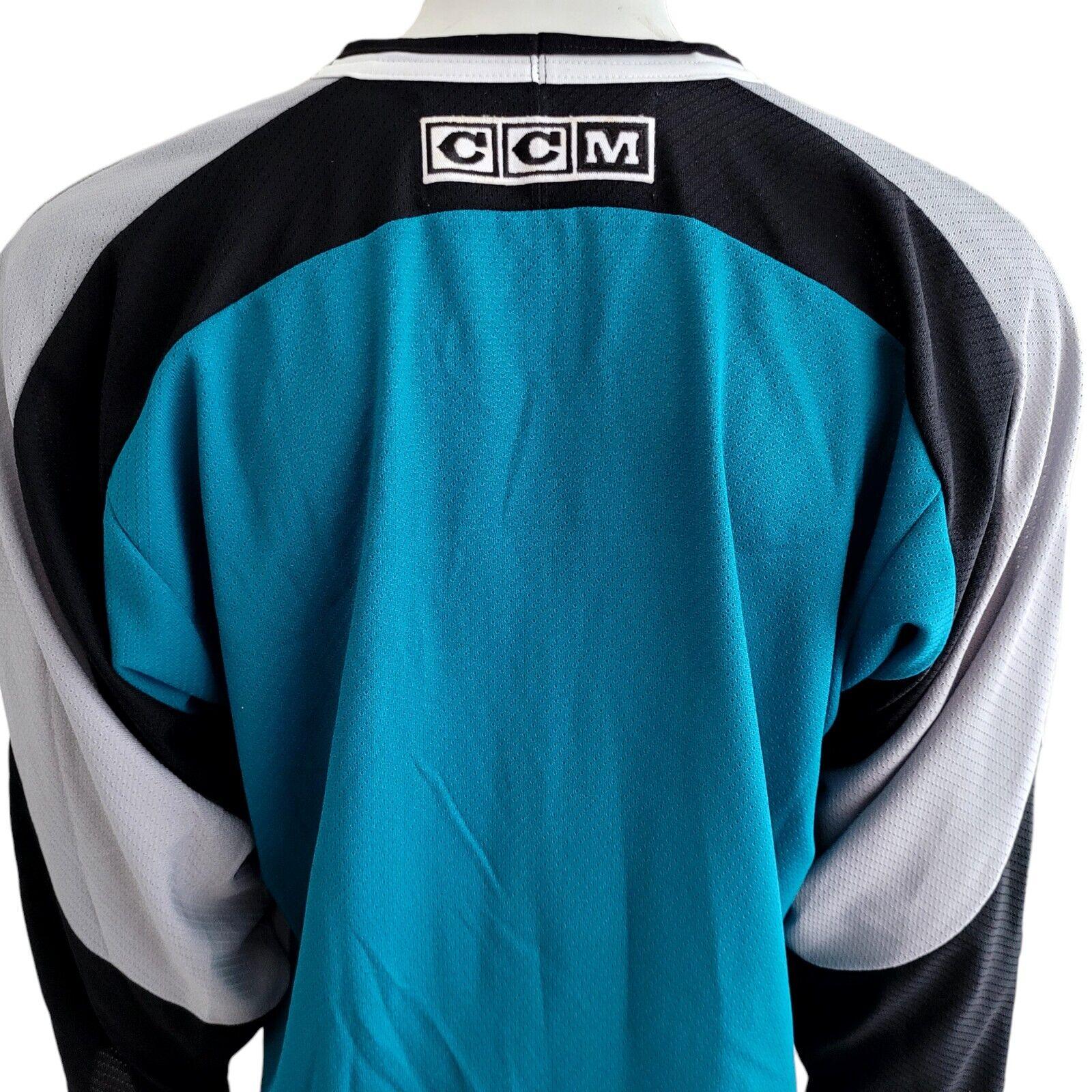 San Jose Sharks Hockey Jersey - Men's M, NHL Authentic, Made in Canada, Teal Color-USASTARFASHION