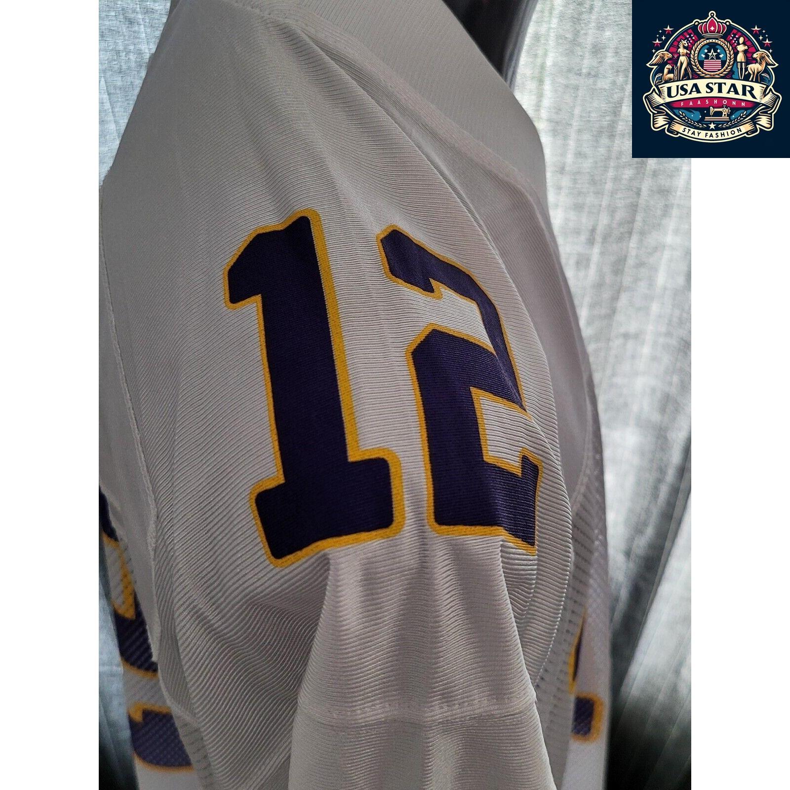 Minnesota Vikings Jersey Adult Large Reebok 12 Percy Harvin, High-Quality Fabric, Authentic Colors - USASTARFASHION