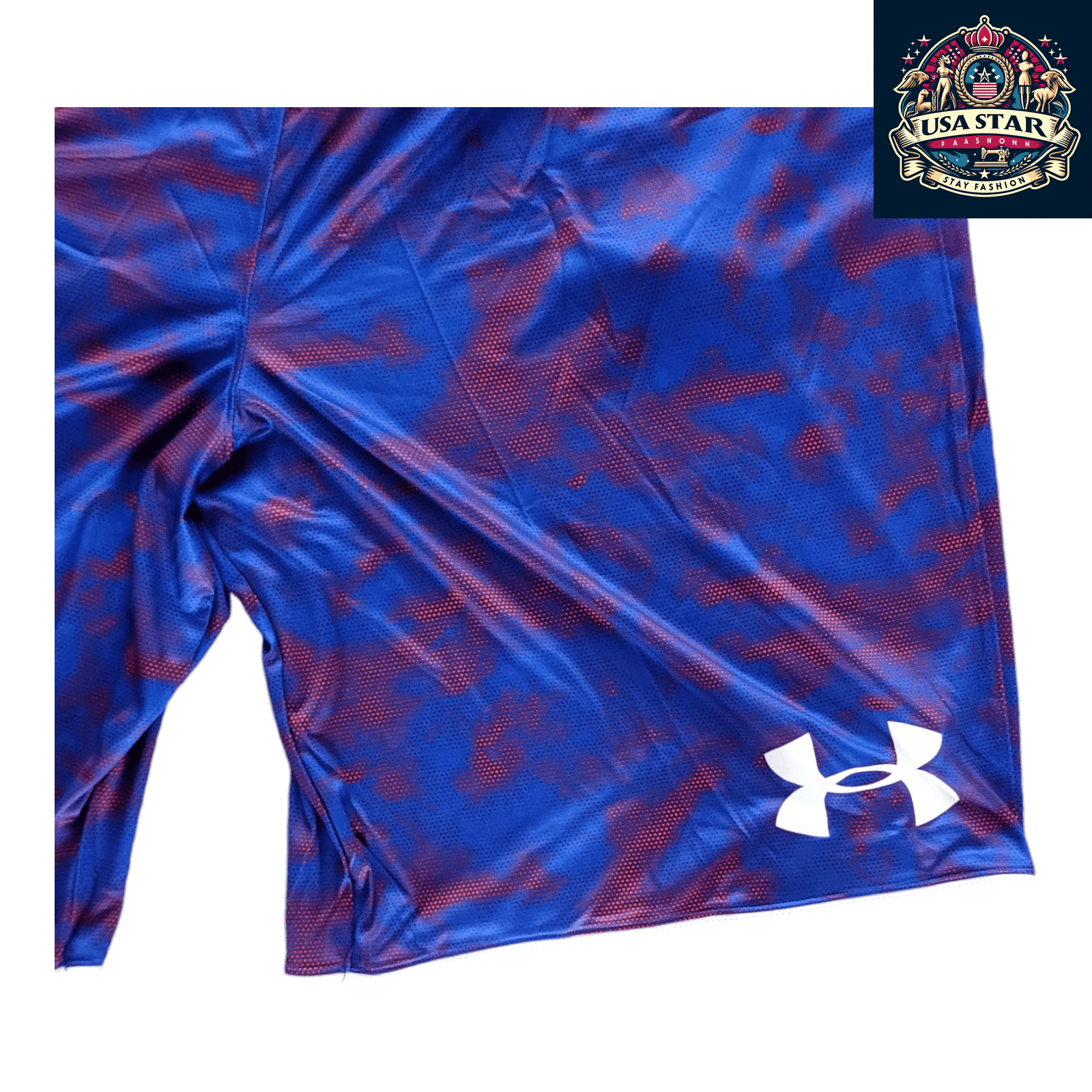 Men's Under Armour Athletic Shorts, Blue Loose Fit, Moisture-Wicking, Lightweight Fabric, Gym & Training - USASTARFASHION