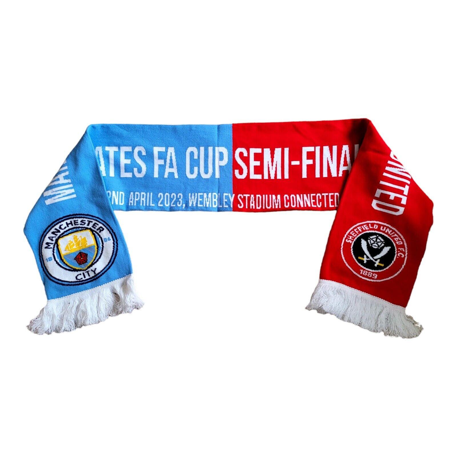 Sheffield United v Manchester City FA Cup Semi-Final Match Scarf - Wembley 2023-USASTARFASHION