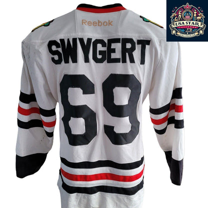 NWHL Blackbirds Jersey Chicago Blackhawks Swygert 69 Size S Vintage Style Pre-Owned - USASTARFASHION