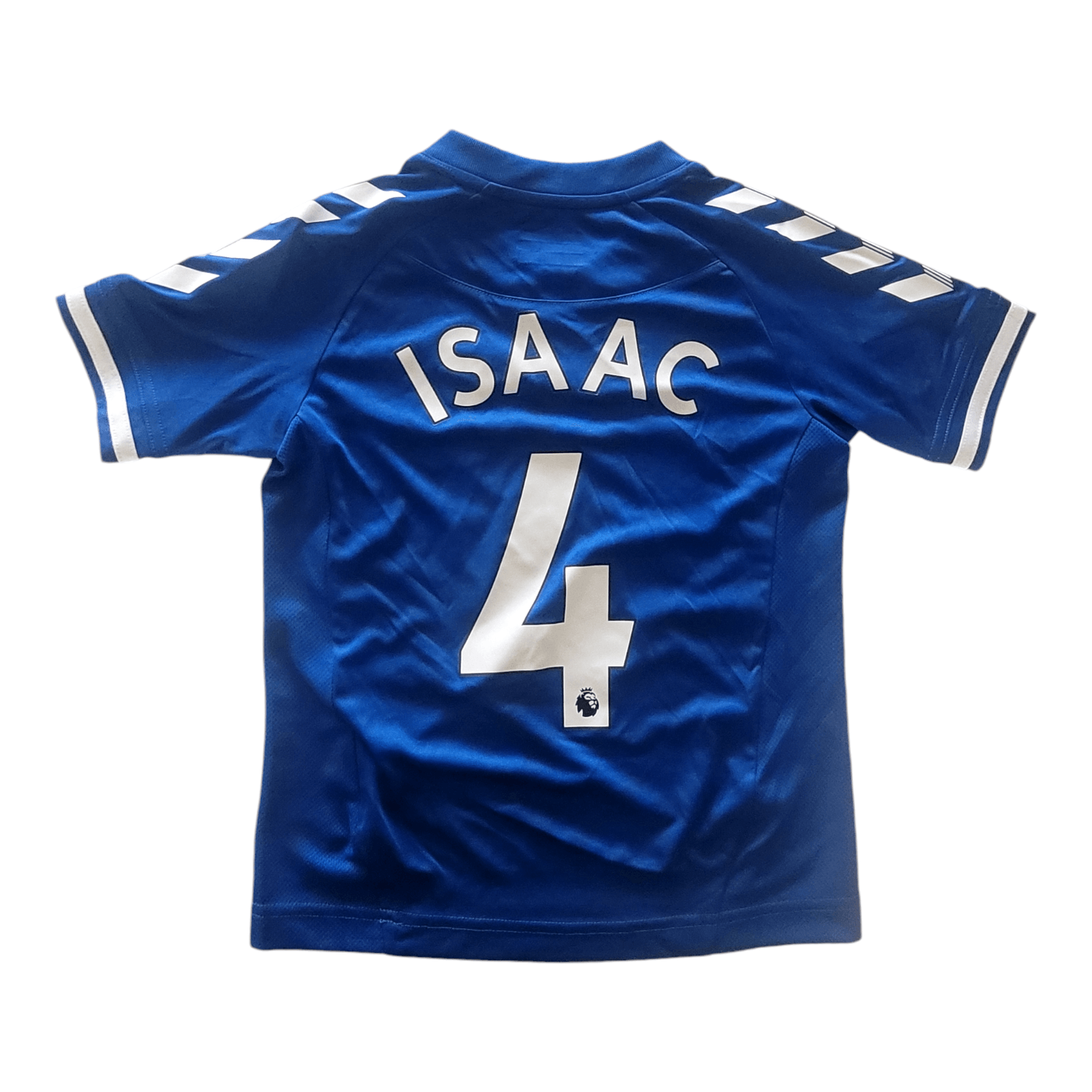 Everton FC 2021-2022 Home Jersey Youth 6Y/116cm Hummel Isaac #4 Cazoo Sponsor