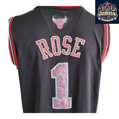 Adidas Chicago Bulls Jersey #1 Derrick Rose Vintage Large Nostalgic NBA Basketball Apparel - USASTARFASHION