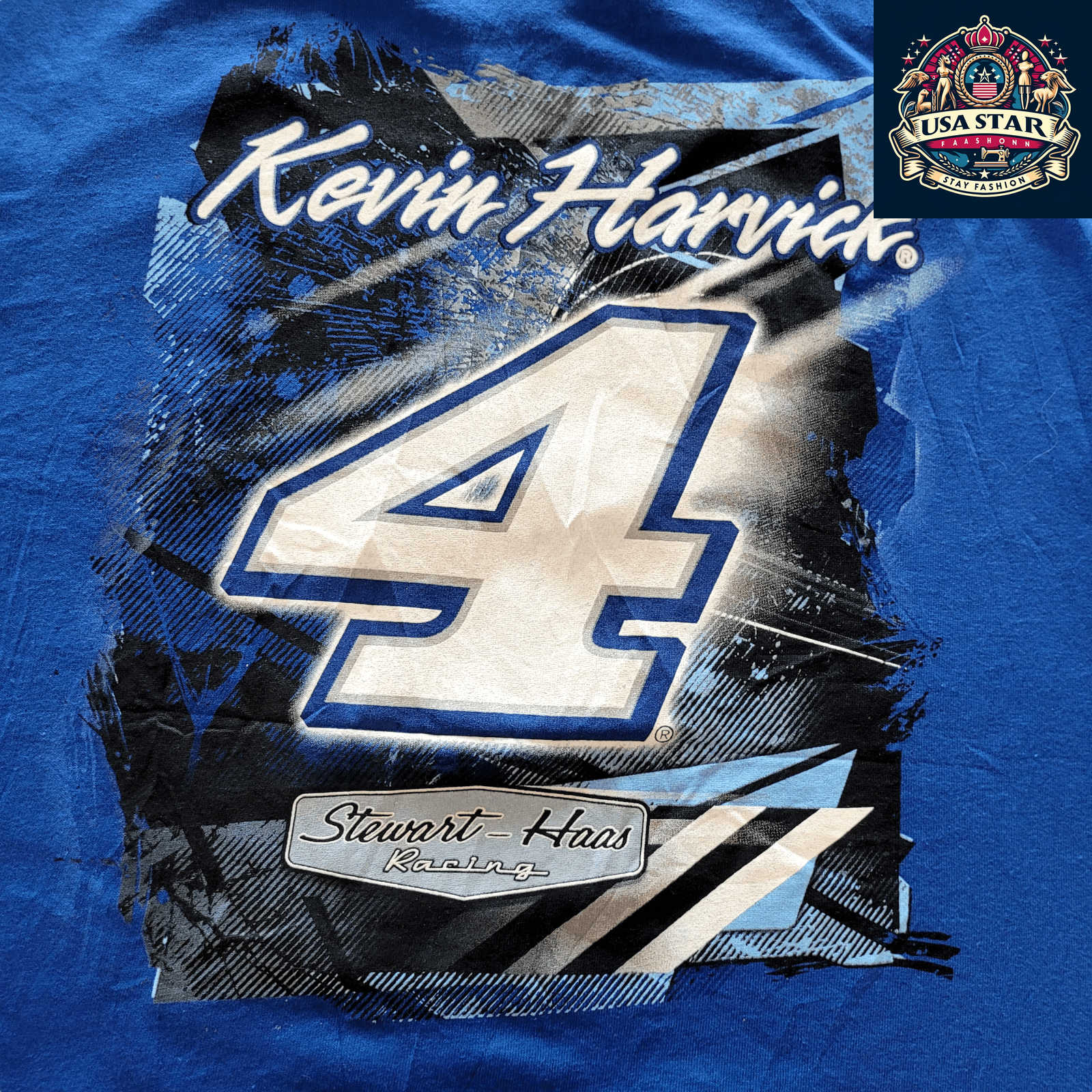 Kevin Harvick T-Shirt XL - Comfortable 100% Cotton, Vibrant Busch Light Graphics, Stewart-Haas Racing - USASTARFASHION