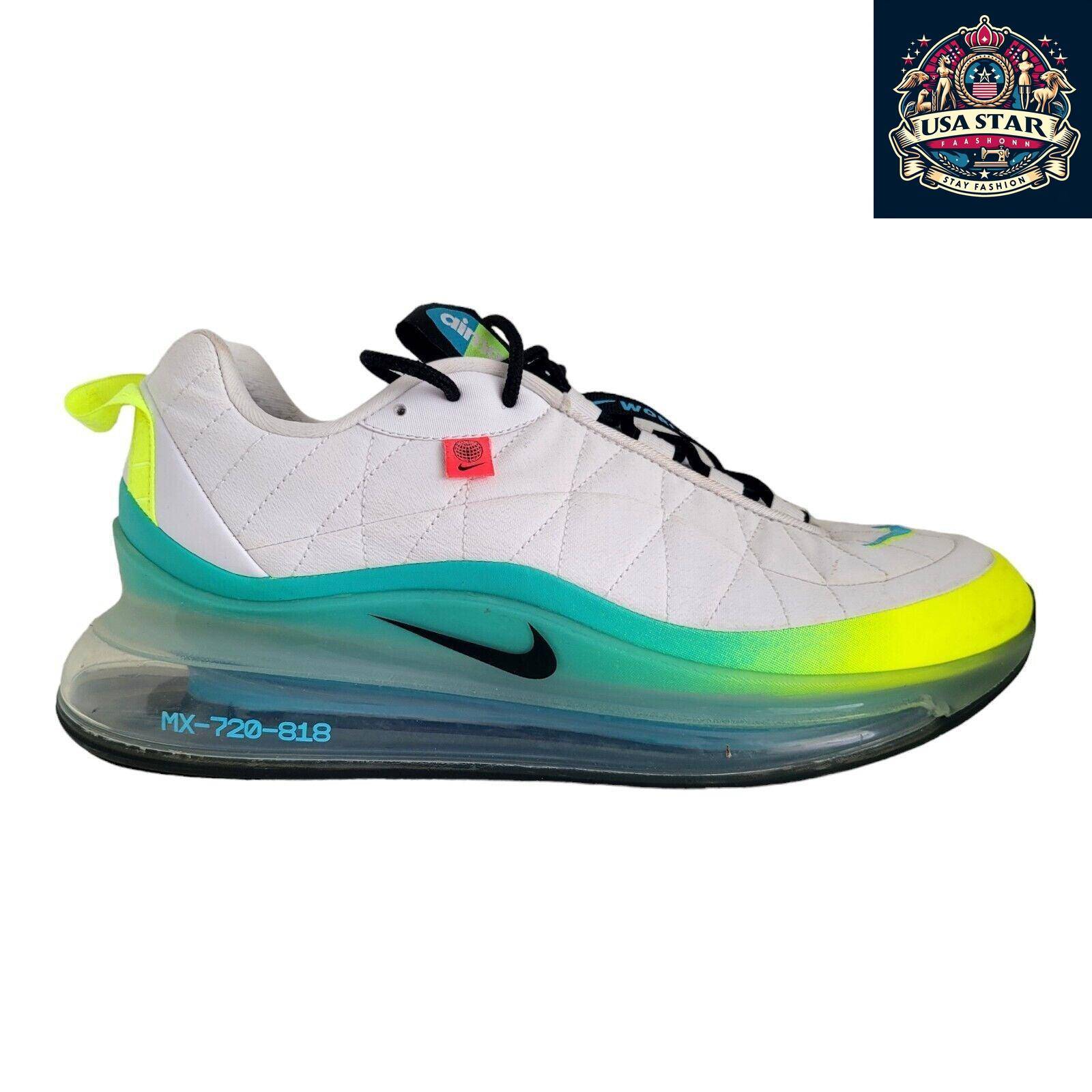 Nike MX 720 Air Max Shoes Unisex White Lime Green Size 10 UK With Air Cushioning & Breathable Design USASTARFASHION