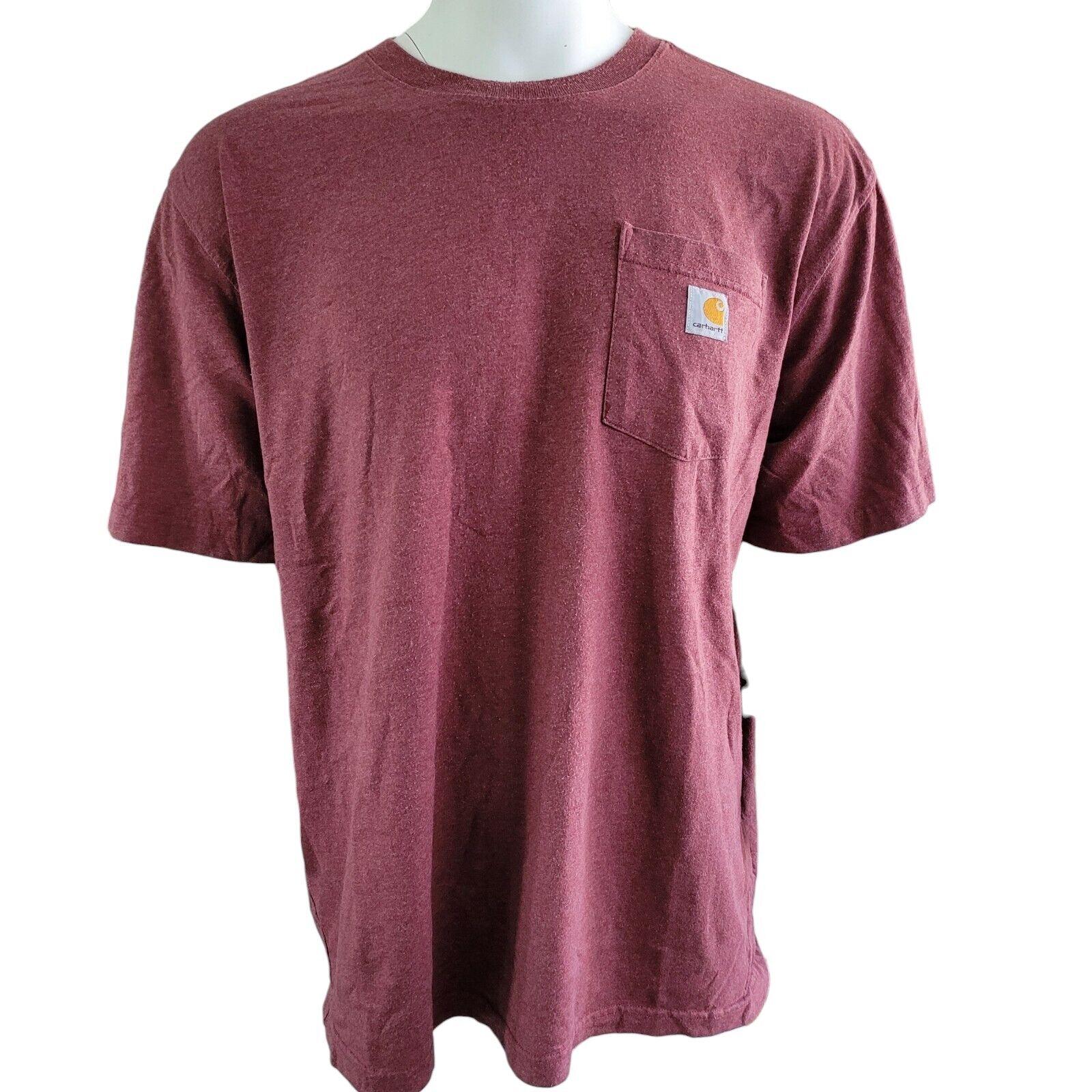 Vintage Carhartt T-Shirt XL Men's - Maroon - Original Fit with Logo-USASTARFASHION