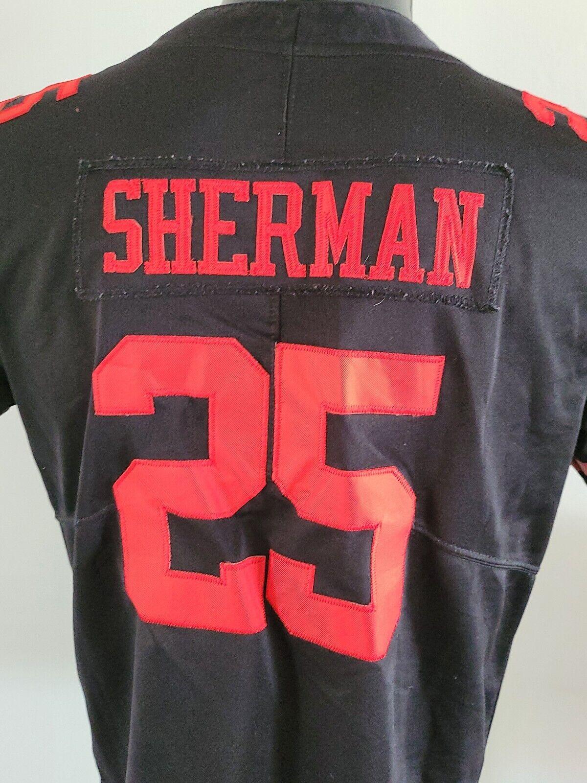 NFL Nike San Francisco 49ers #25 Richard Sherman Youth XL Black Football Jersey-USASTARFASHION