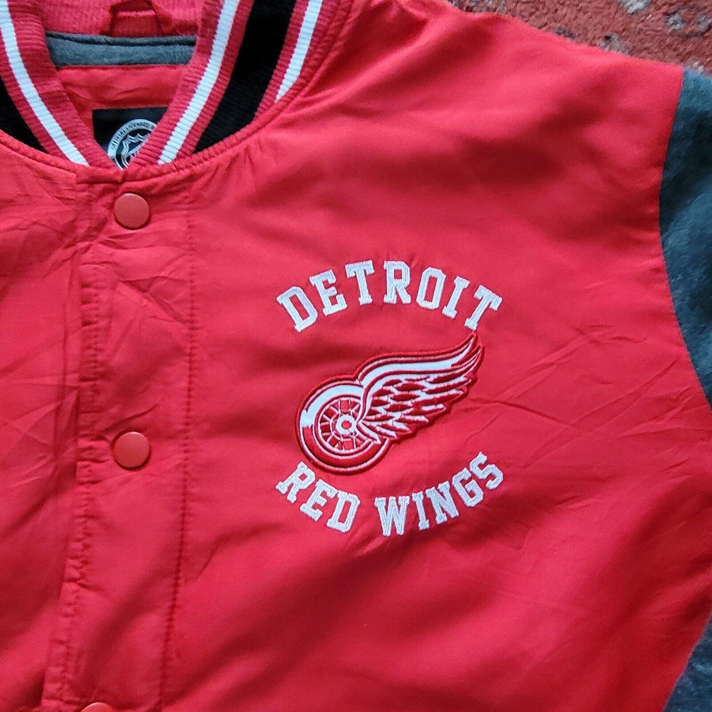 G-III APPAREL Detroit Red Wings Varsity Jacket in 4XL, Premium Quality-USASTARFASHION