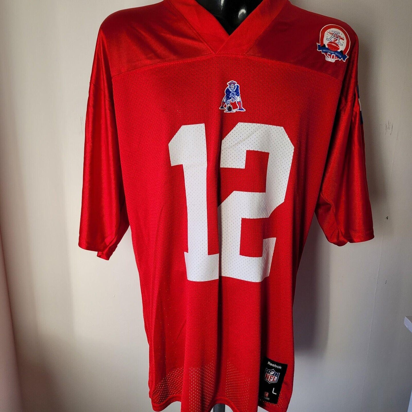 New England Patriots 50th Anniversary Brady #12 American Football Jersey - Size L-USASTARFASHION