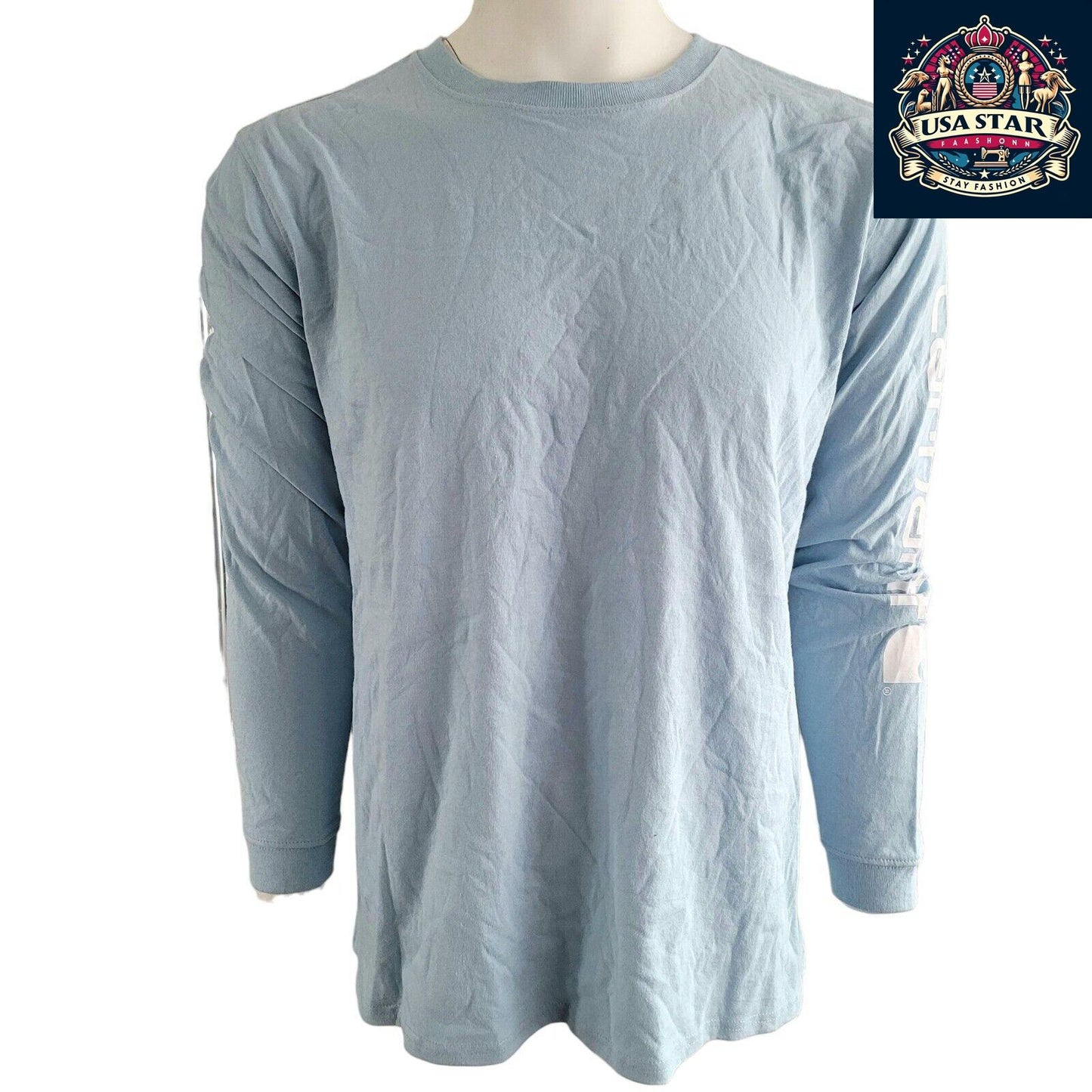 Carhartt Youth Shirt XL (16-18) Light Blue Long Sleeve, 100% Cotton, Loose Fit, Stylish Comfort - USASTARFASHION