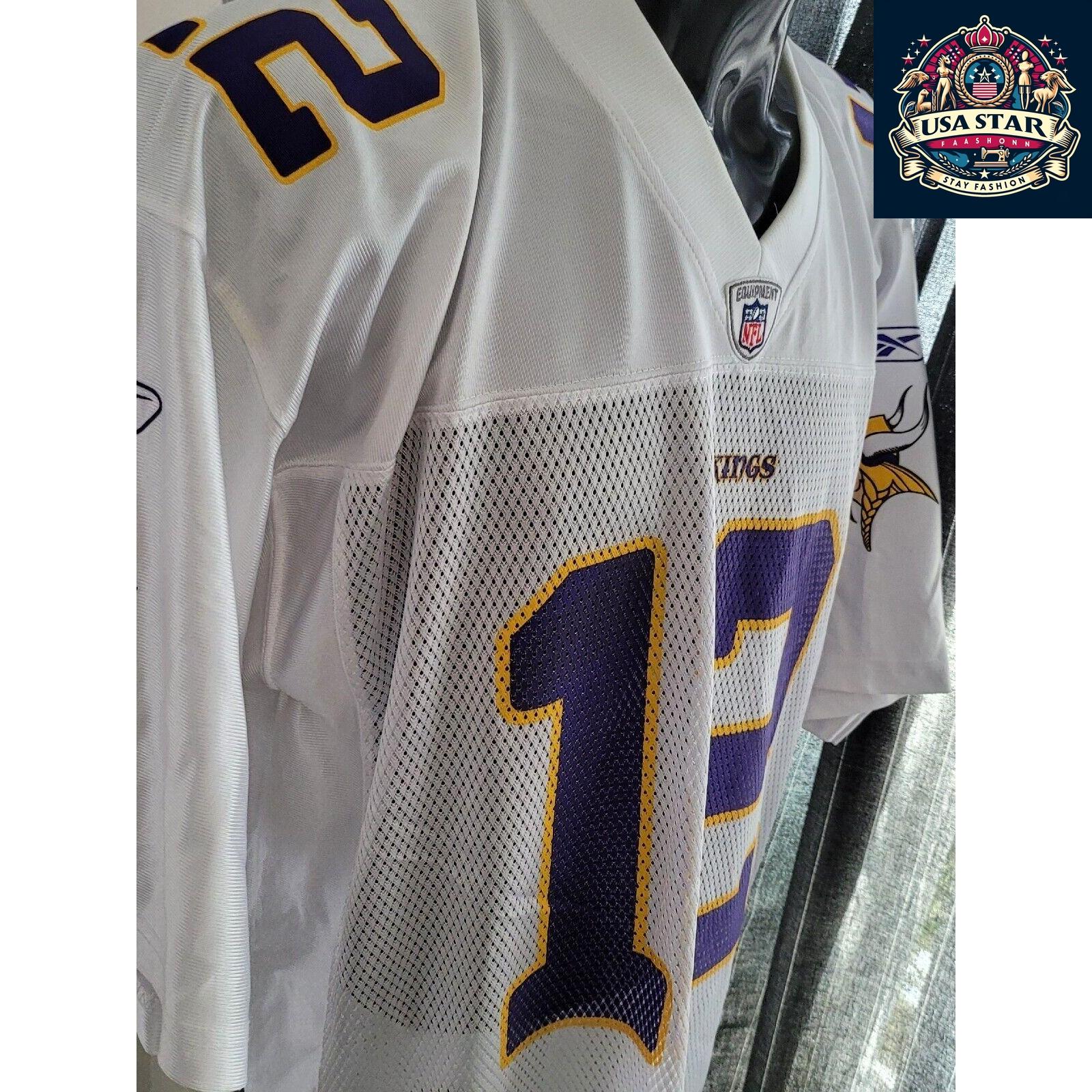 Minnesota Vikings Jersey Adult Large Reebok 12 Percy Harvin, High-Quality Fabric, Authentic Colors - USASTARFASHION