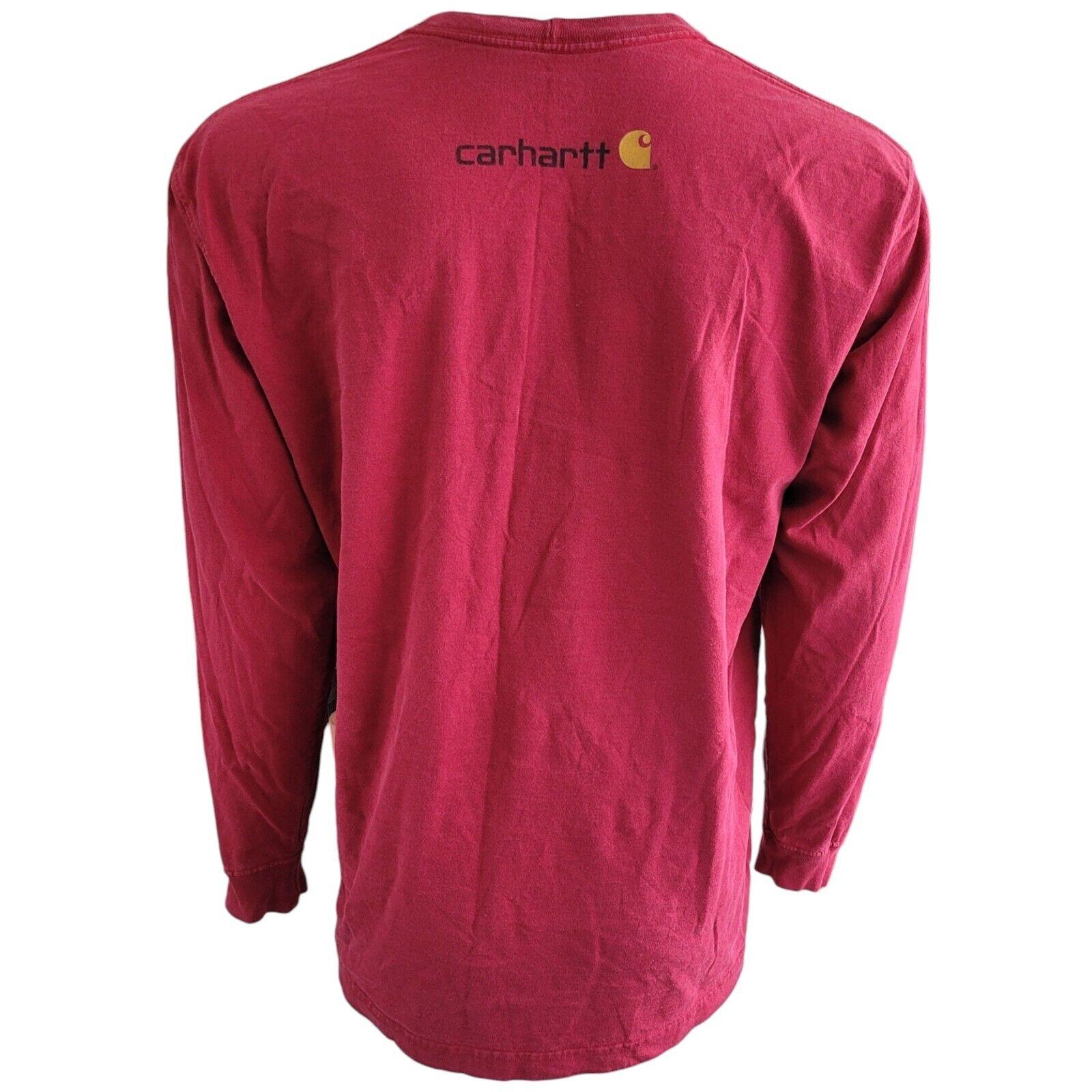 Vintage Carhartt Red Long Sleeve Shirt | 100% Cotton Original Fit L-USASTARFASHION