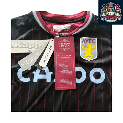 Kappa Aston Villa Kids Jersey Clarke #12 - Size 8Y - Regular Fit, Breathable Fabric, Free Shipping - USASTARFASHION