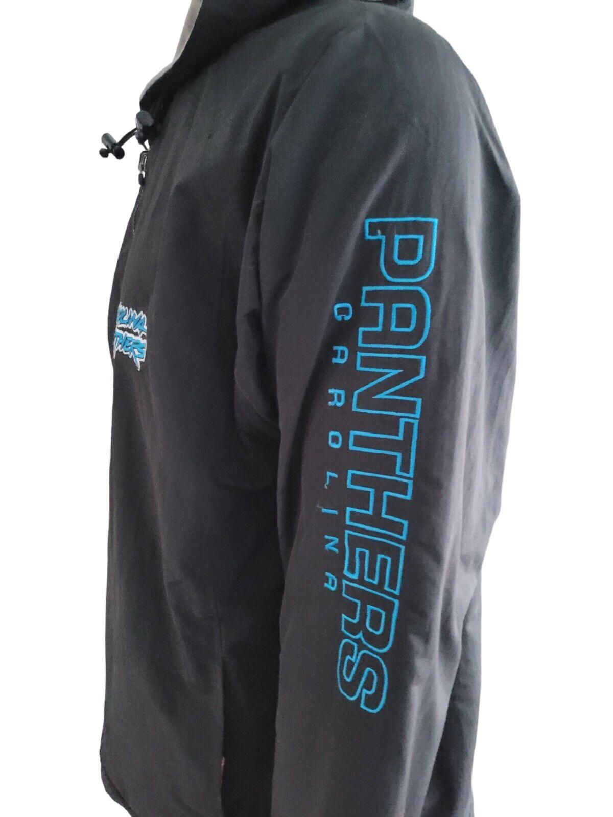 NFL Carolina Panthers Reversible Jacket in Size L - Black/Logo & Text Sides, 2-in-1 Design, Game Day Outerwear-USASTARFASHION