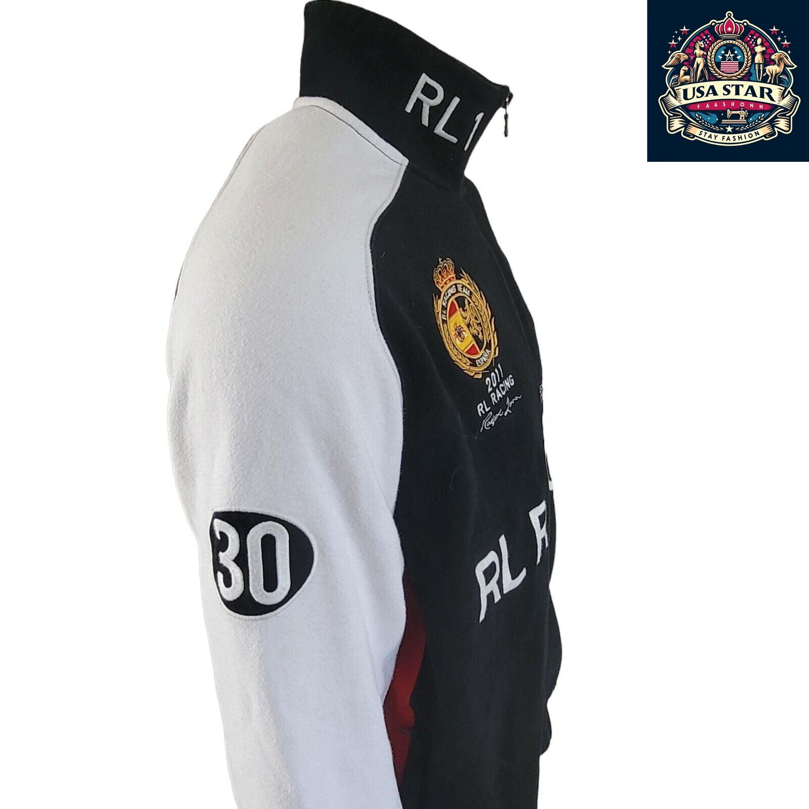 XL Polo Racing Jacket, Polo Ralph Lauren RL Racing Spain Tracksuit Top, Breathable Fabric, Classic Design - USASTARFASHION