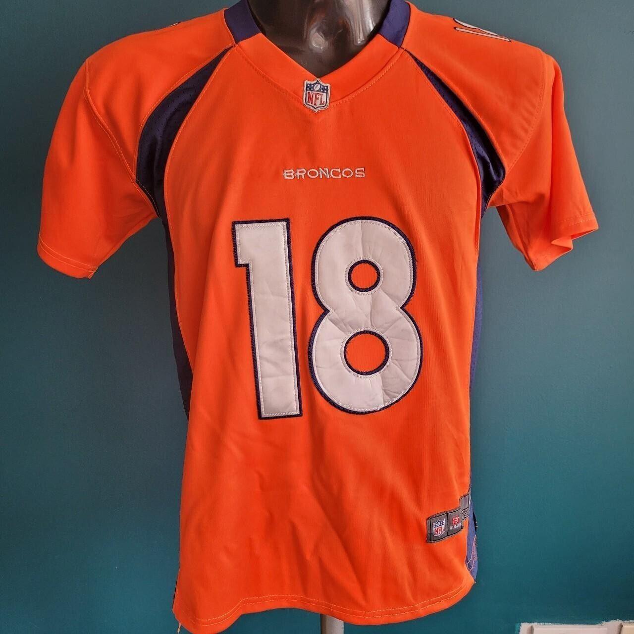 NFL Broncos Jersey No. 18 Manning Youth L (14-16), Adult S - Official Team Colors-USASTARFASHION