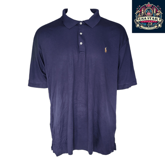 Polo Ralph Lauren Navy Blue Polo Shirt 3XB Big Size With Embroidered Logo And Soft Cotton Fabric - USASTARFASHION