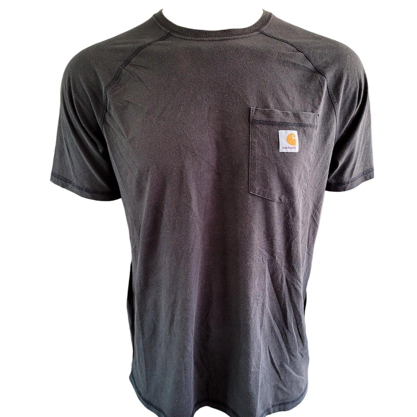 Carhartt Men's Charcoal Black Logo T-Shirt | Front Pocket | Large Size-USASTARFASHION