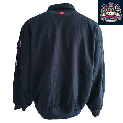 Harvard Jacket Limited Edition 3XL Crimson with Snap Fastening, Iconic Logos, 100% Cotton - USASTARFASHION