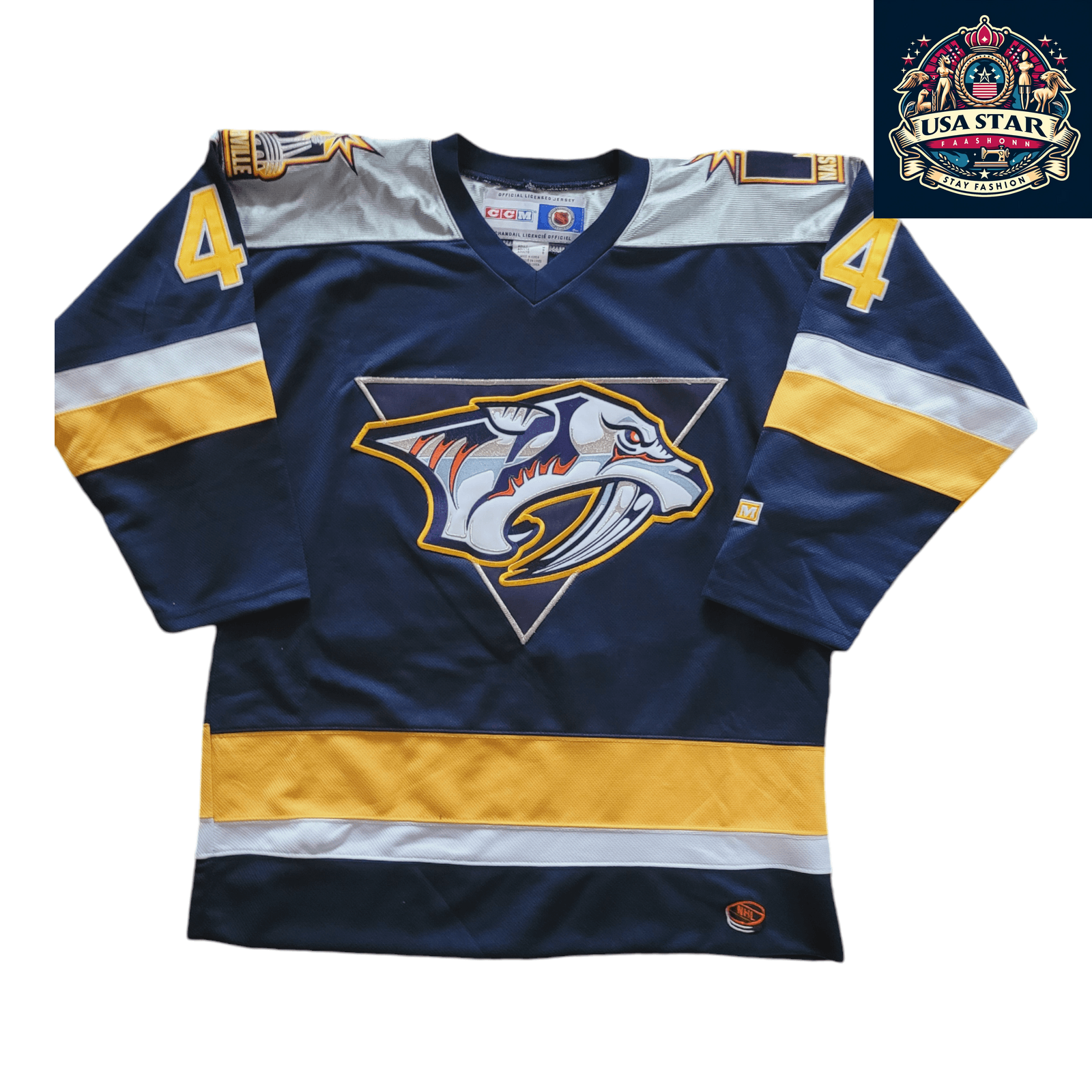 Vintage Kimmo Timonen #44 Nashville Predators CCM Jersey Adult M NHL Authentic - USASTARFASHION