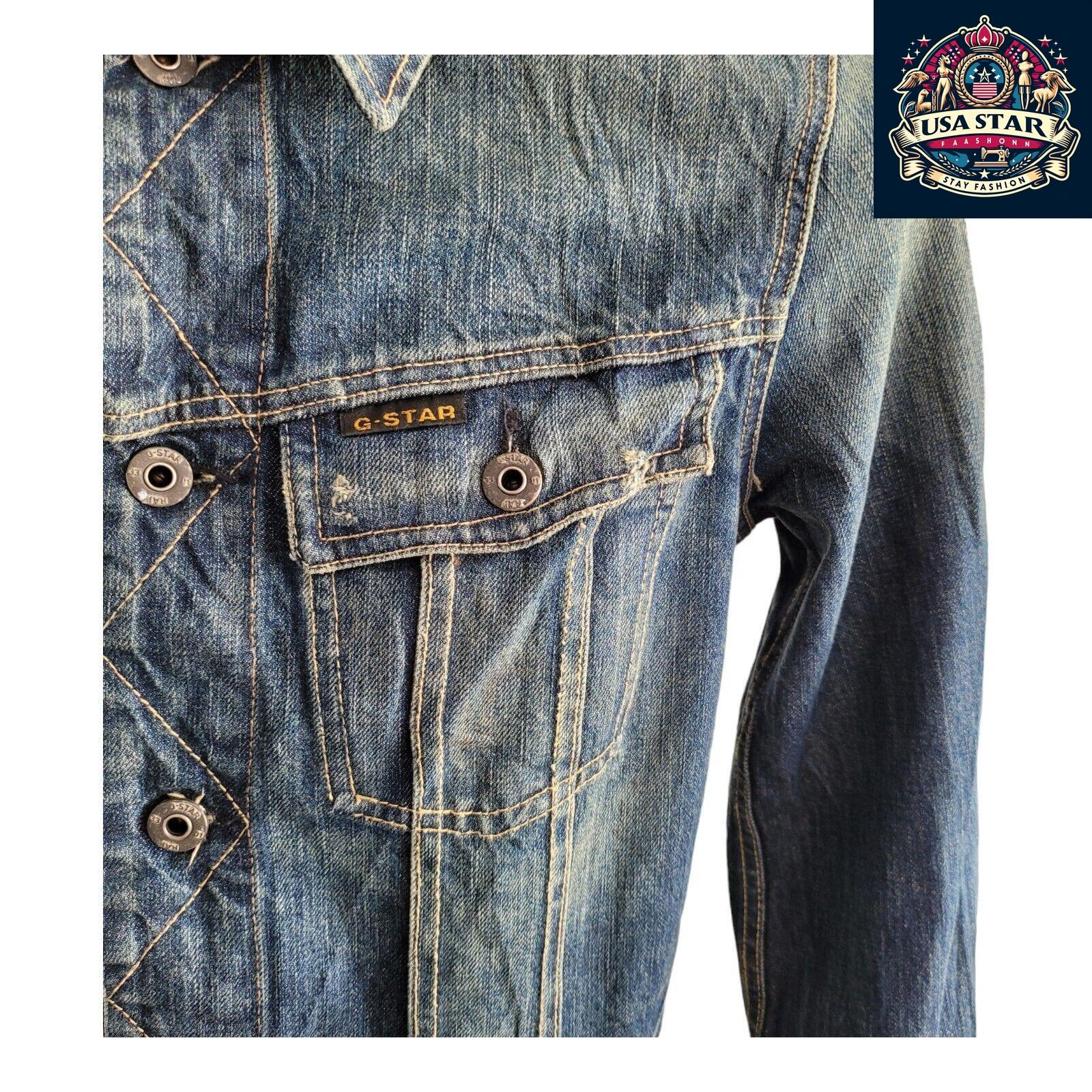 G-Star Women's Denim Jacket Size M - Chic 100% Cotton, Durable, Versatile Style - USASTARFASHION