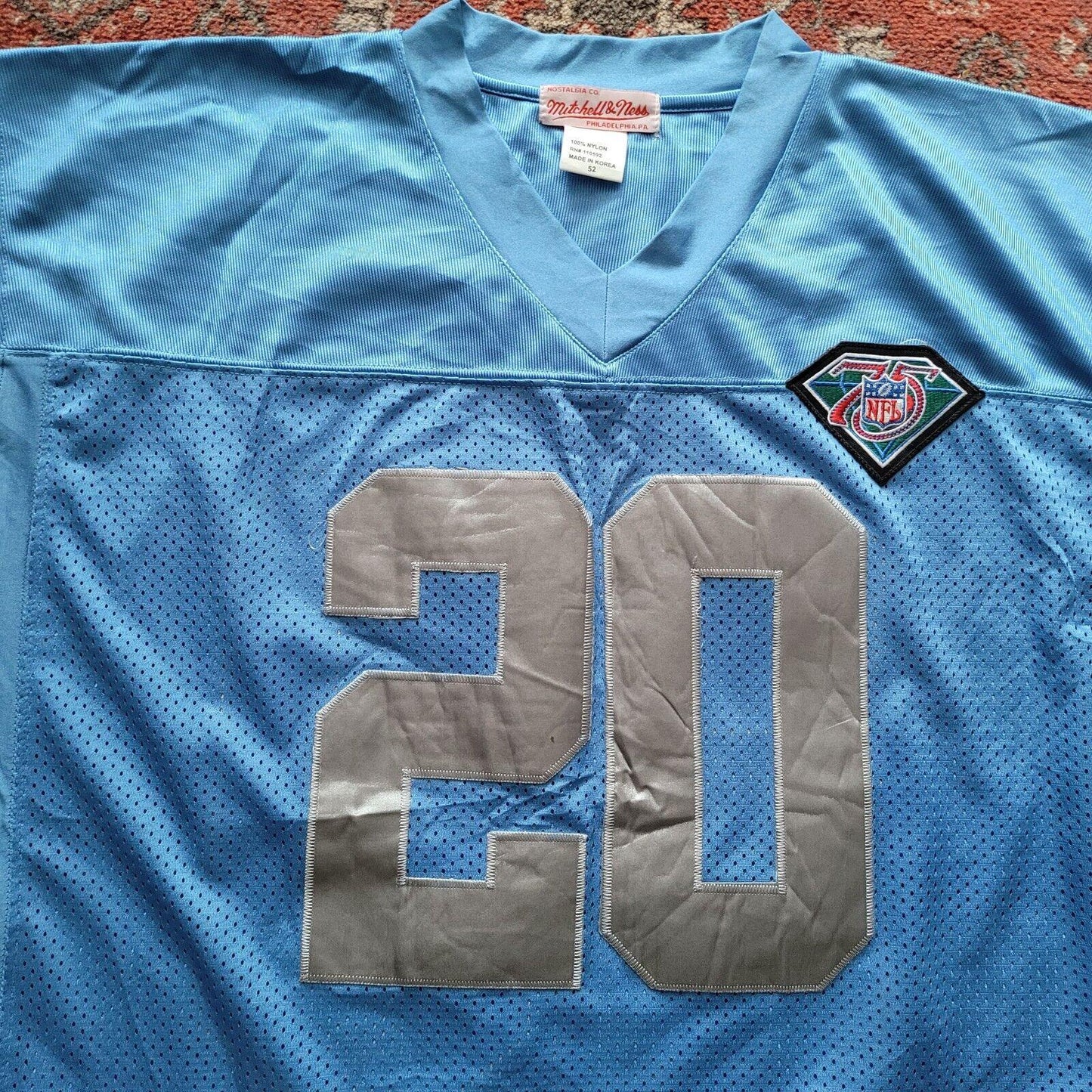 MITCHELL & NESS NFL Detroit Lions #20 Barry Sanders 1994 Throwback Jersey - Size 52 XL-USASTARFASHION