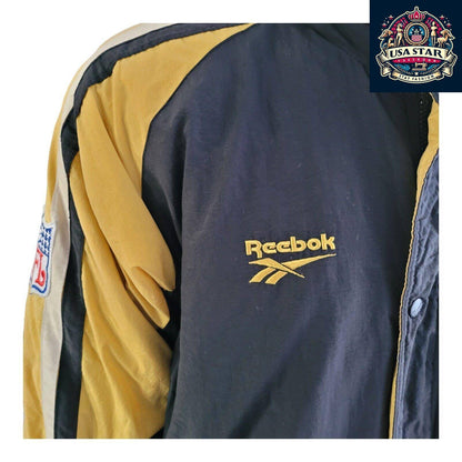 Reebok Steelers Jacket XL - Padded Insulation, Warmth, Bold Yellow & Black Team Colors - USASTARFASHION