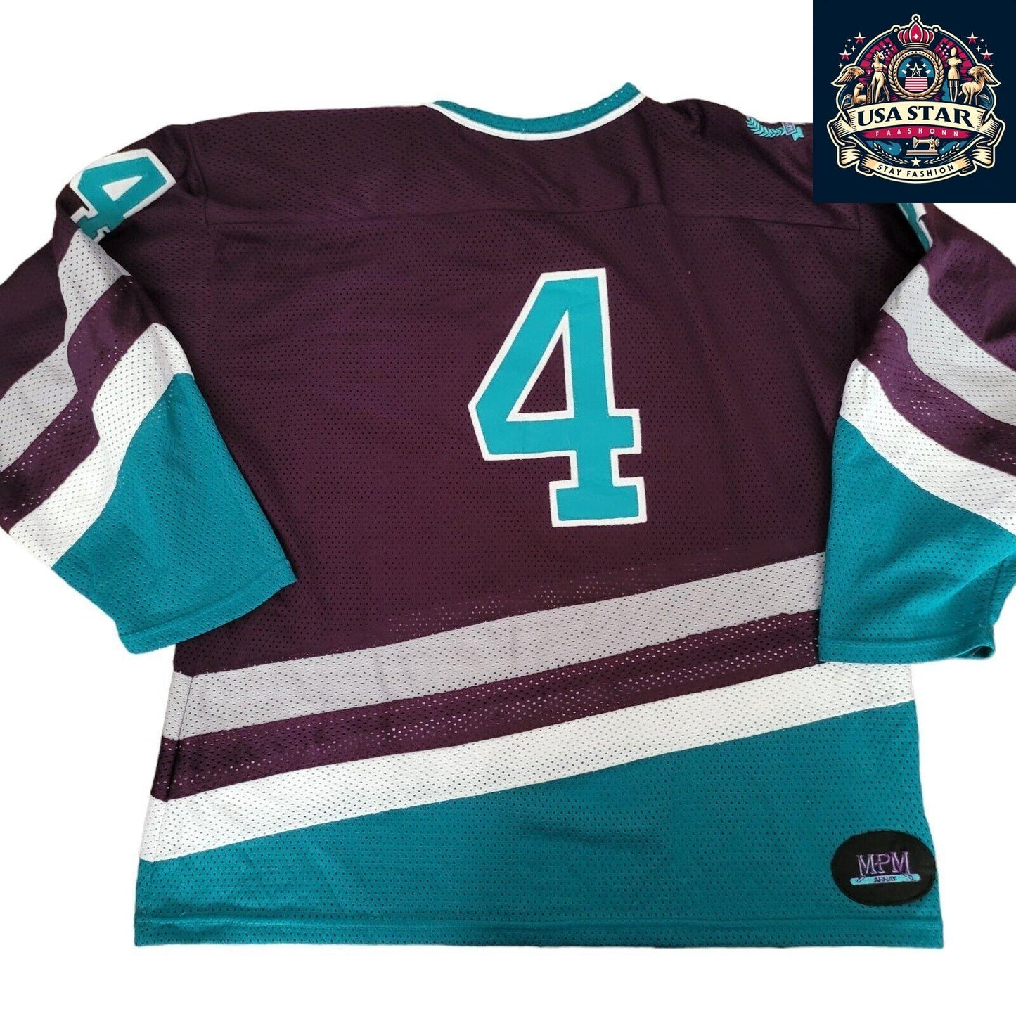 Vintage MPM Array #4 Hockey Jersey Purple Teal - 10th Anniversary Edition -... - USASTARFASHION