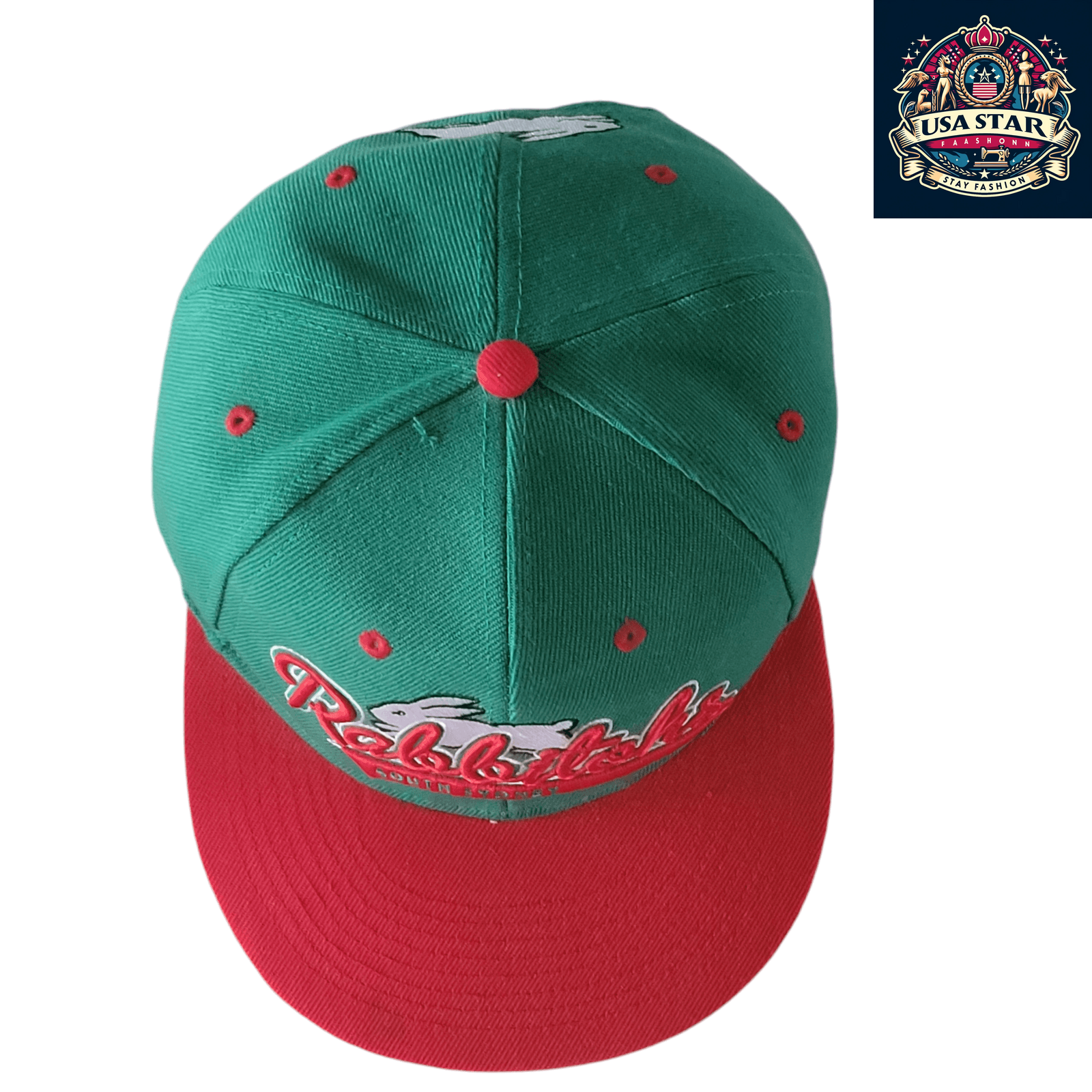 South Sydney Rabbitohs Cap - Official NRL Licensed Adjustable Supporter Hat in Green/Red, Size S - USASTARFASHION