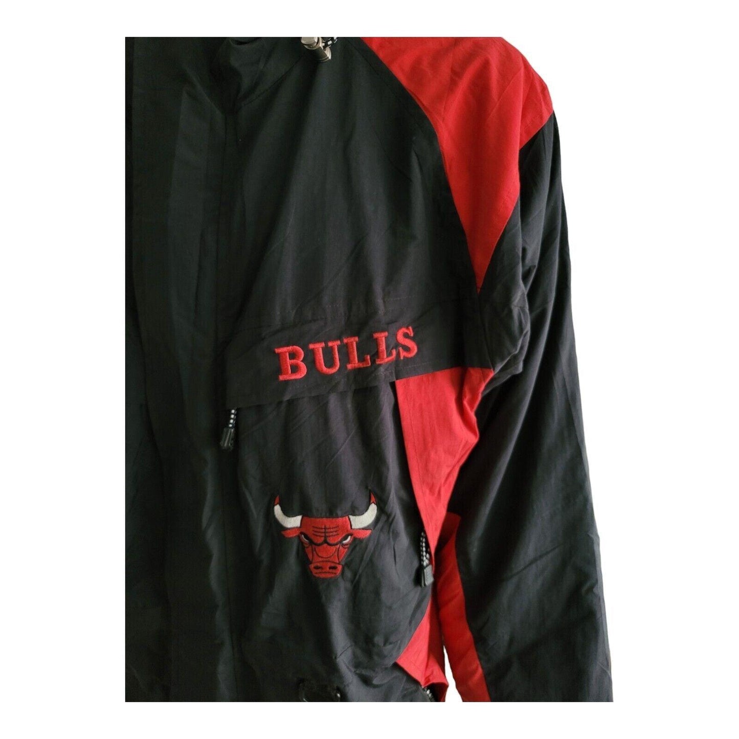 Vintage Champion Chicago Bulls Jacket Zip Size L - Retro Full-Zip Design with Embroidered Logo Patch-USASTARFASHION