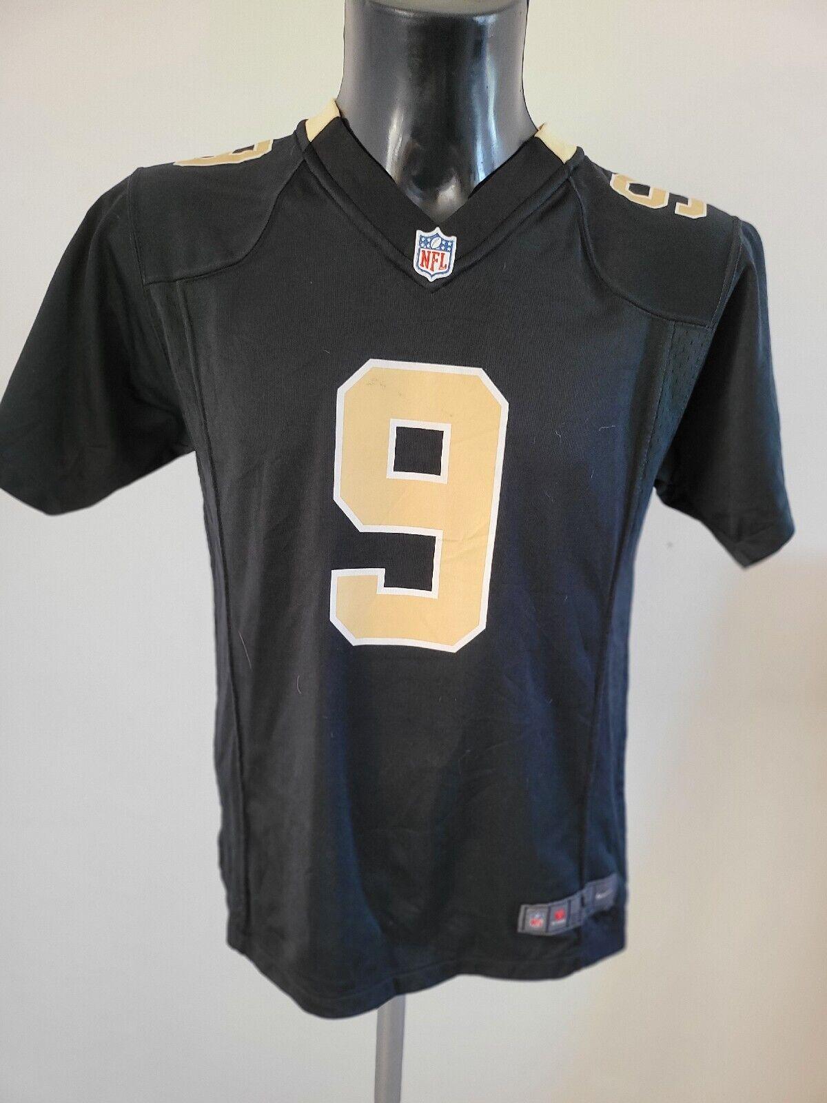 NFL New Orleans Drew Brees #9 Brown Youth Large Nike Jersey Shirt-USASTARFASHION