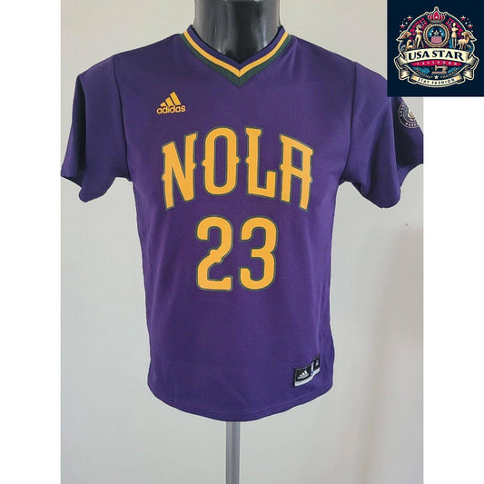 NBA Youth Jersey Medium - Anthony Davis 23 New Orleans Pelicans Jersey in Mardi Gras Colors - USASTARFASHION