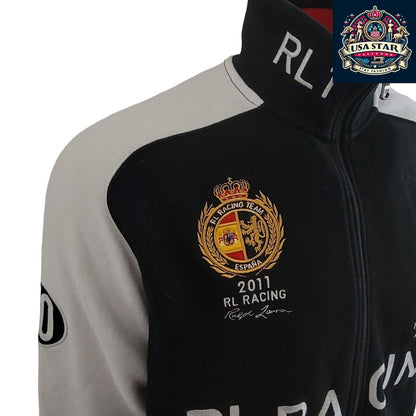 XL Polo Racing Jacket, Polo Ralph Lauren RL Racing Spain Tracksuit Top, Breathable Fabric, Classic Design - USASTARFASHION