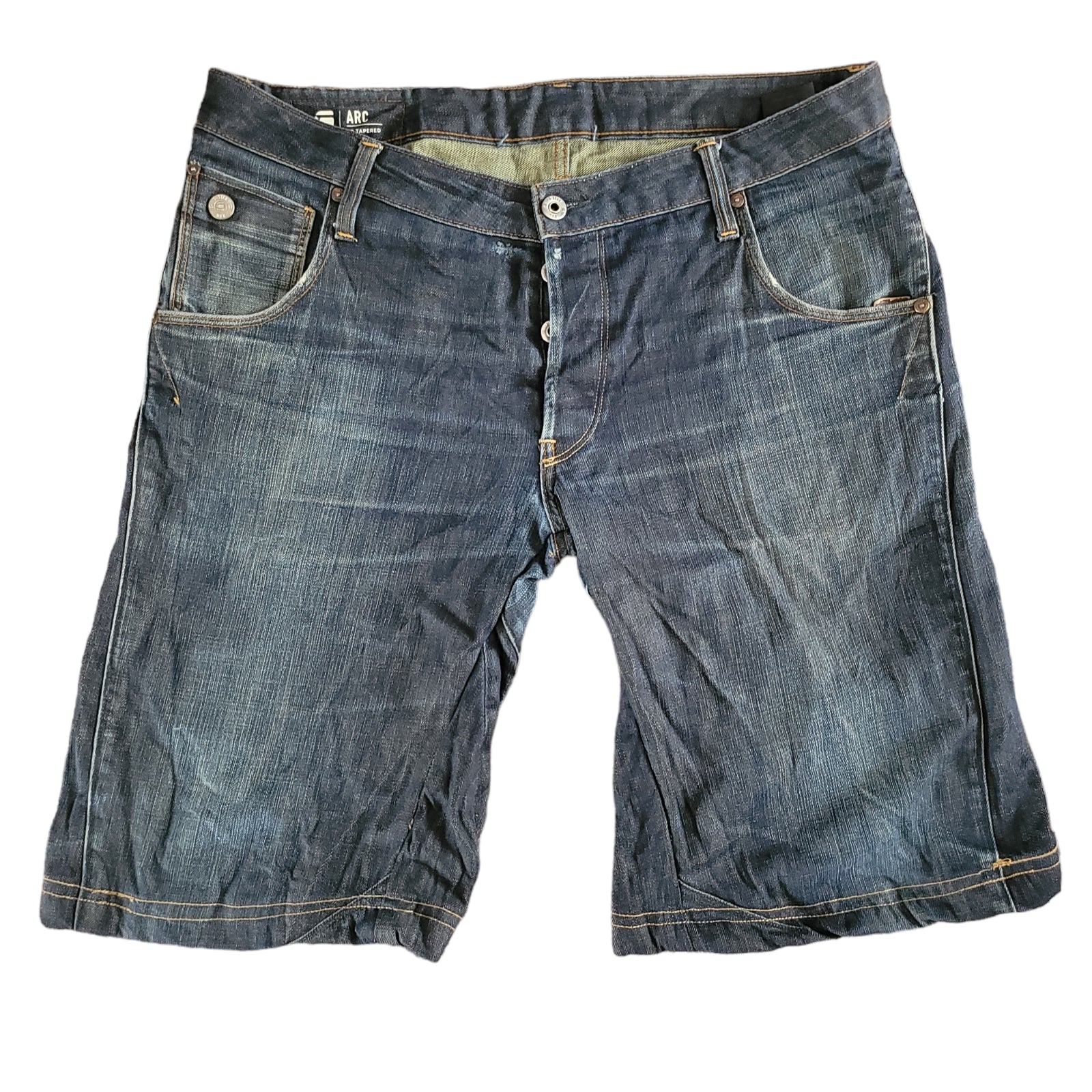 G-Star RAW ARC 3D Tapered Denim Jorts, Size W32, Reworked Workwear, Grade A-USASTARFASHION