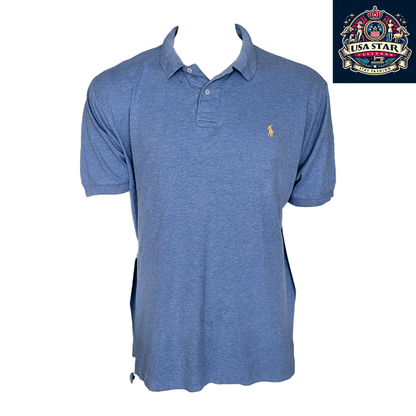 Polo Ralph Lauren Men's Polo Light Blue XL Cotton Short Sleeve Shirt - Classic Fit & Comfort - USASTARFASHION