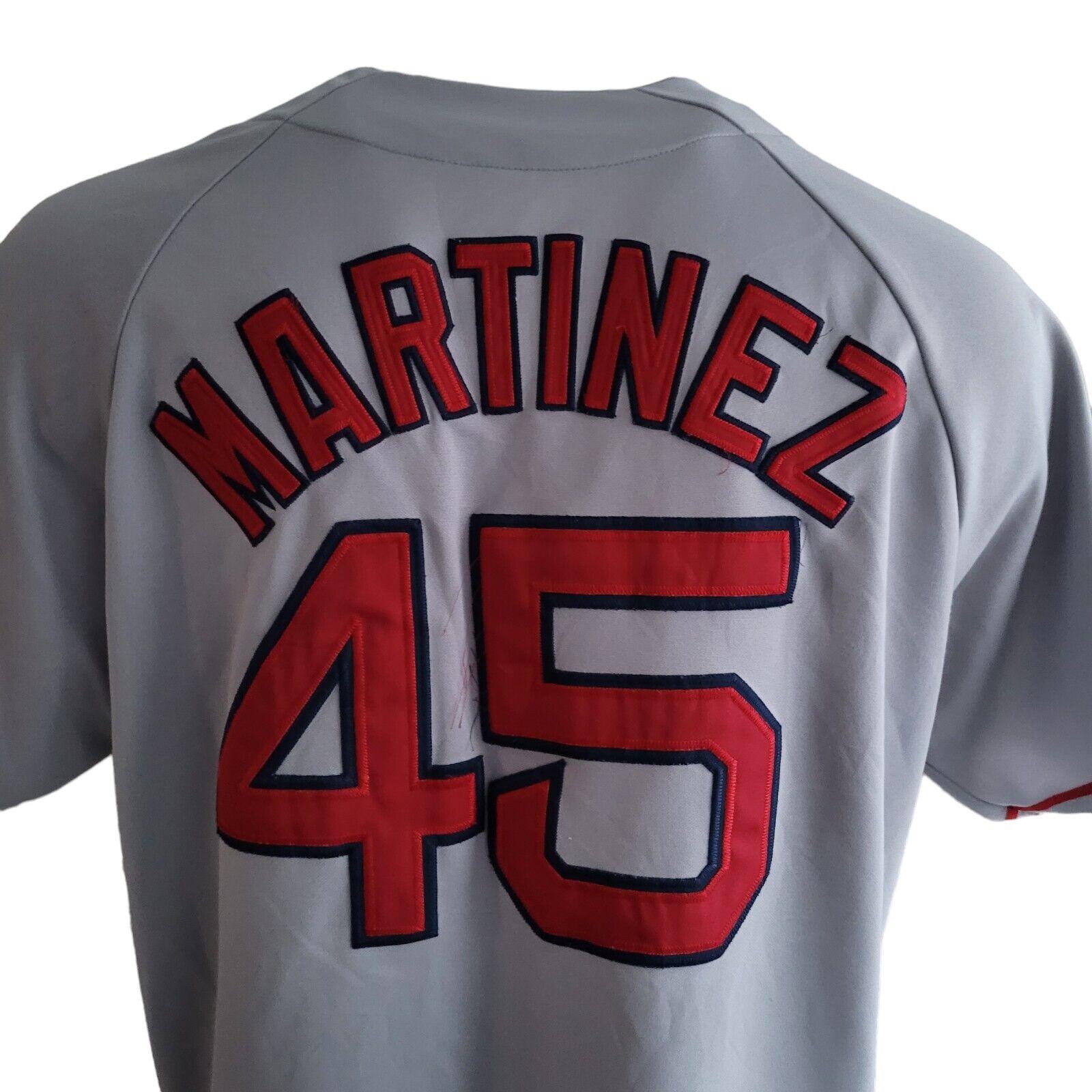 Pedro Martínez #45 Red Sox Majestic MLB Baseball Jersey | XL Men's Size-USASTARFASHION