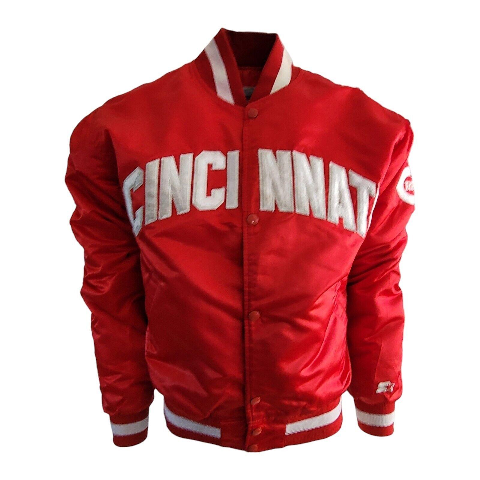 Starter Diamond Collection Cincinnati Reds Jacket Vintage L 1990s Classic-style Men's Pullover Snap Enclosure Size L-USASTARFASHION