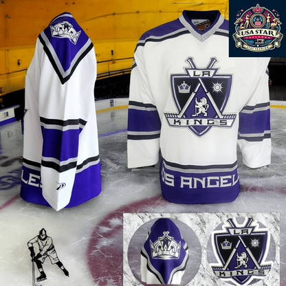 Vintage Los Angeles Kings Jersey M/M - NHL Pro Player Hockey Jersey in Black and Purple - USASTARFASHION