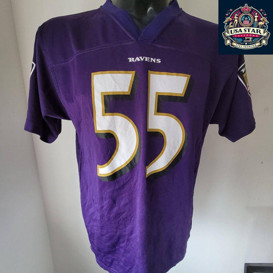 Baltimore Ravens Terrell Suggs #55 Youth XL Sewn NFL Jersey for Adults S/M - High Quality Fabric - USASTARFASHION