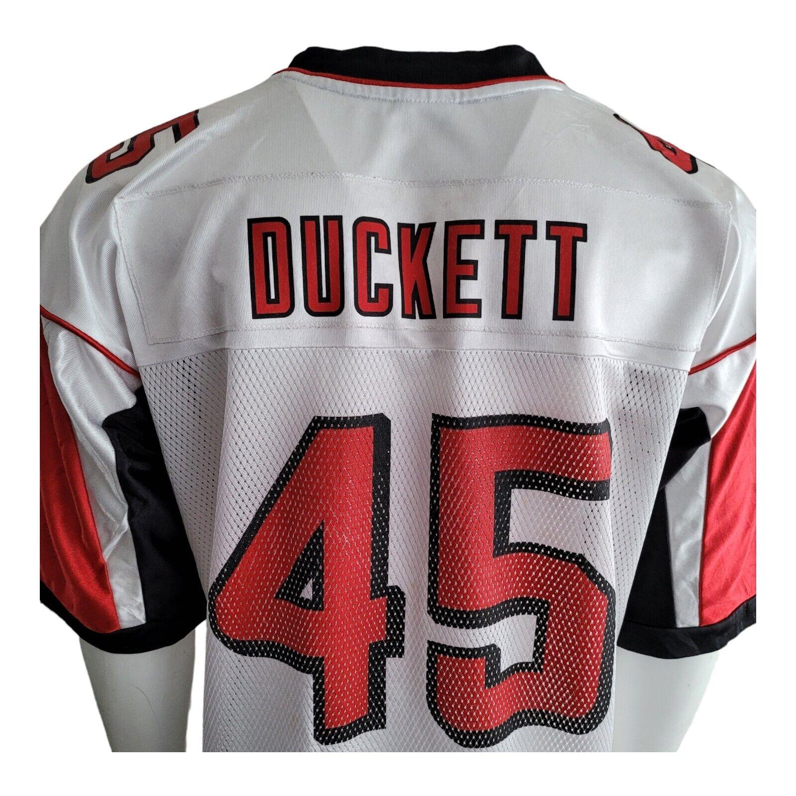 Atlanta Falcons #45 TJ Duckett Red Authentic Reebok NFL Football Jersey - Size Large-USASTARFASHION