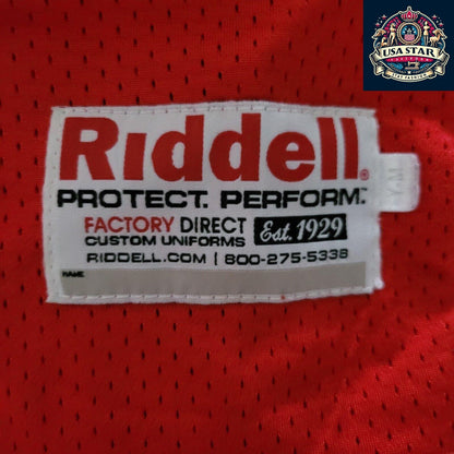 Cherokee Football Jersey 10 Youth M Riddell Red - Comfortable Fit, Authentic Team Branding - USASTARFASHION