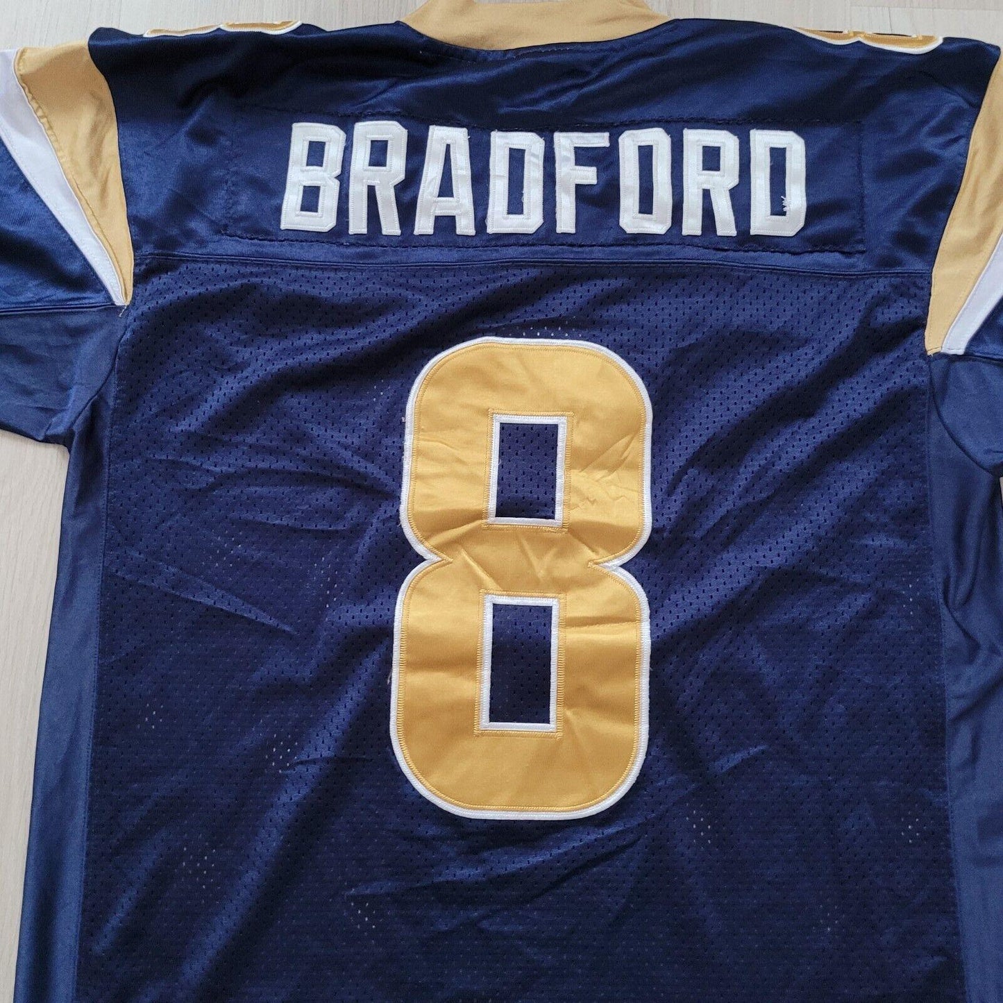 NFL St. Louis Rams #8 Bradford Jersey - Home Reebok Sz 48-USASTARFASHION