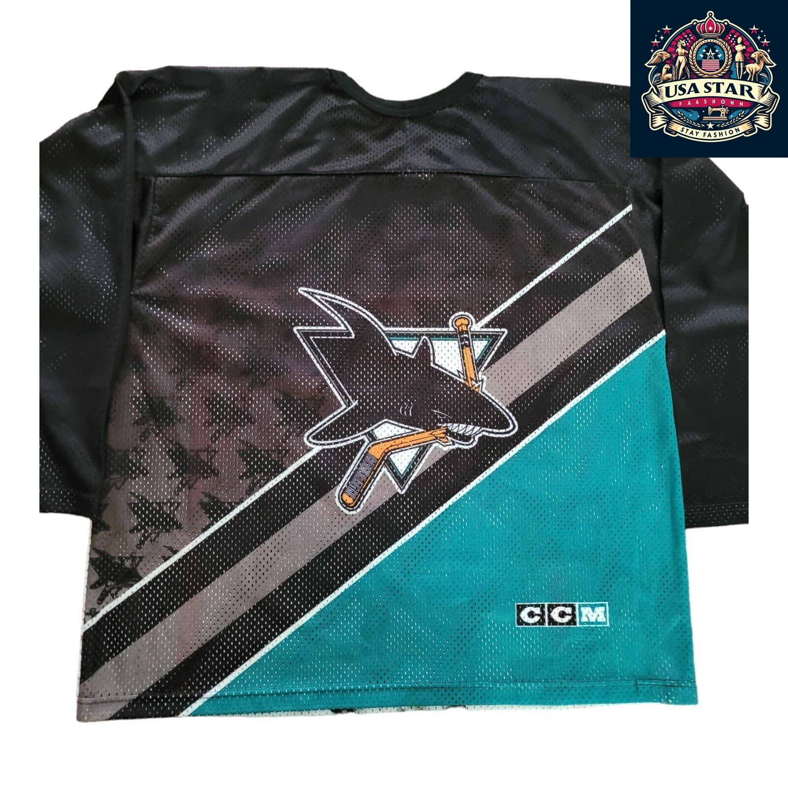 🏒 Vintage Authentic Men's CCM San Jose Sharks Hockey Jersey - Size XL, Made in - USASTARFASHION