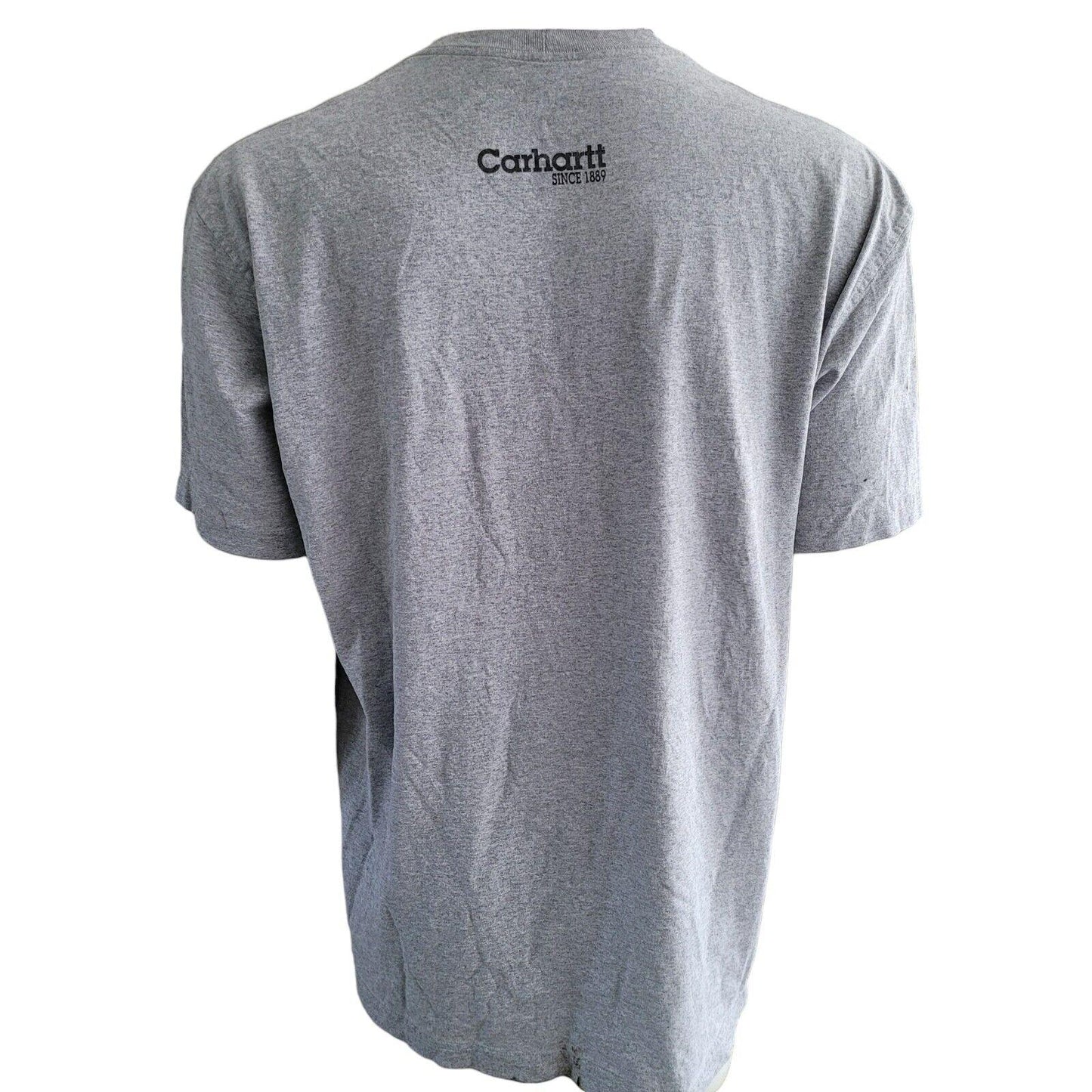 Carhartt Gray Short Sleeve Shirt | XL, Logo Design, Cotton Blend-USASTARFASHION