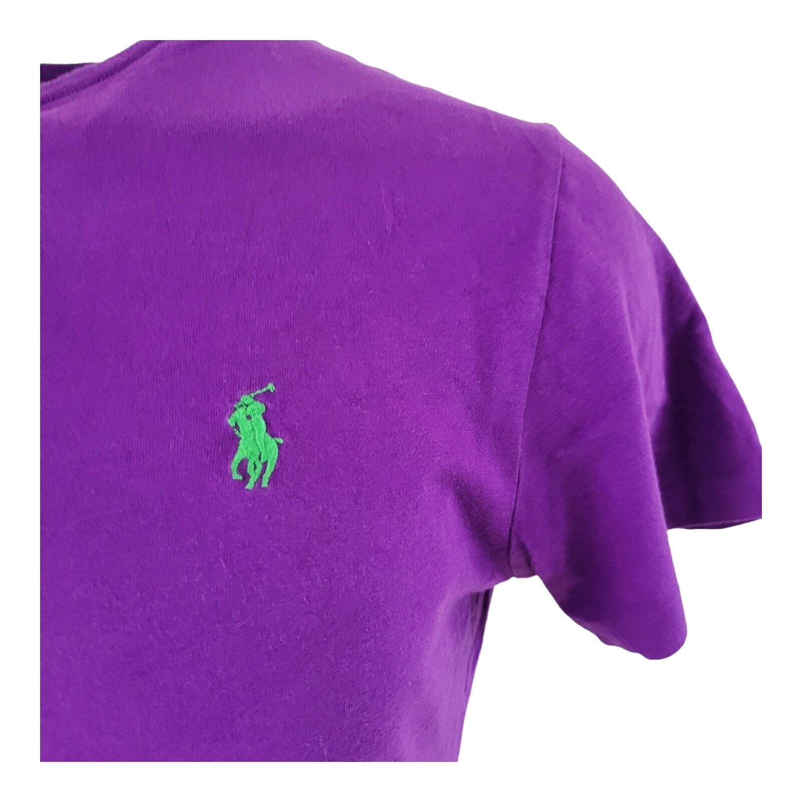 Ralph Lauren Purple Round Neck T-Shirt Men's M | Custom Fit Cotton, 42" Chest, Grade A-USASTARFASHION