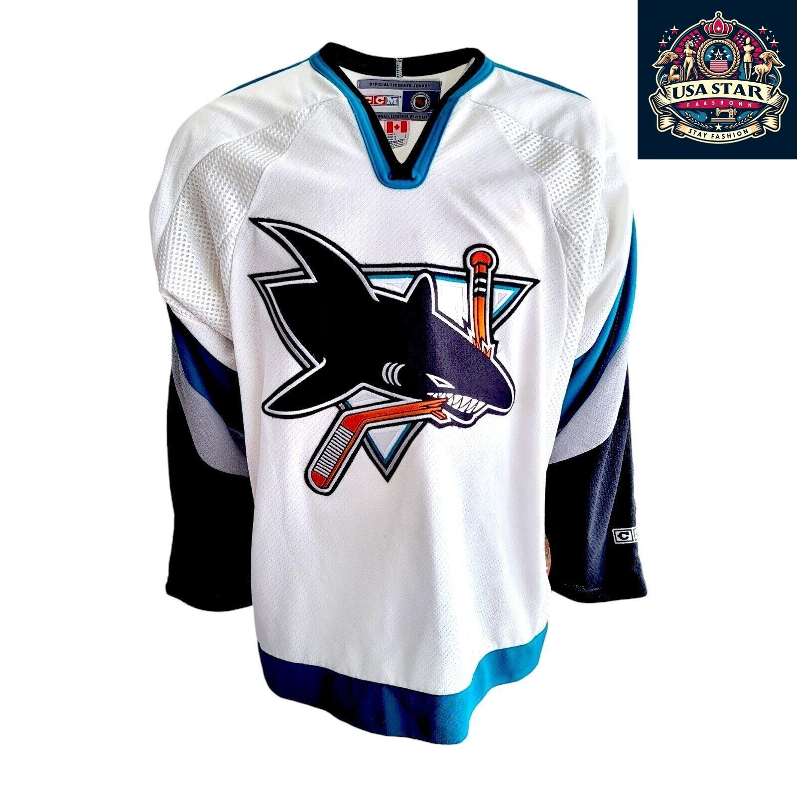 🏒 Vintage Authentic Men's Canada CCM Hockey San Jose Sharks Jersey - Size L - USASTARFASHION